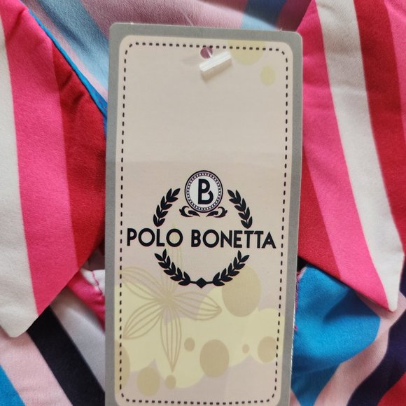 Polo Bonetta Bright Groovy Multi Color Long Sleeve Button Down Blouse Size 2XL46 - Picture 3 of 7
